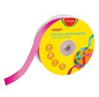 Keyroad, wstążka podwójna, satynowa, różowa, 25 mm x 22,86 m