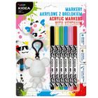 Kidea, markery akrylowe z brelokiem, 6 kolorów