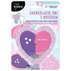 Kidea, zakreślacze z notesem, serce, 2w1