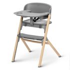 Kinderkraft, Igee, krzesełko do karmienia, Wood + bujaczek Calmee Grey