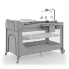 Kinderkraft, Leody Up, łóżeczko turystyczne z akcesoriami, grey