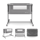 Kinderkraft, Nestee Grow 2, łóżeczko dostawne, dark grey