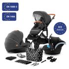 Kinderkraft, Prime, wózek wielofunkcyjny 3w1, czarny