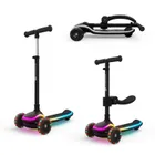 Kinderkraft, RAKET UP, hulajnoga 3-kołowa LED, 2w1, Black