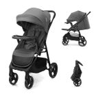 Kinderkraft, Trig 3, wózek spacerowy z tacką, Granite Grey