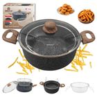 Kinghoff, garnek marmurowy z koszem do smażenia, 4l, kh-1985