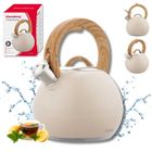 Klausberg, czajnik stalowy z gwizdkiem, beżowy mat, 3l, kb-7956