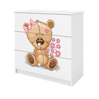 Kocot Kids, Babydreams, komoda, biała, miś kwiatki