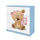 Kocot Kids, Babydreams, komoda, niebieska, miś kwiatki