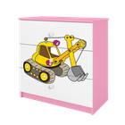 Kocot Kids, Babydreams, komoda, różowa, koparka