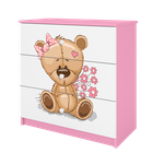 Kocot Kids, Babydreams, komoda, różowa, miś kwiatki