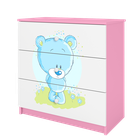 Kocot Kids, Babydreams, komoda, różowa, niebieski miś