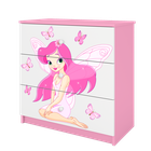 Kocot Kids, Babydreams, komoda, różowa, wróżka z motylkami