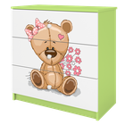 Kocot Kids, Babydreams, komoda, zielona, miś kwiatki