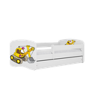 Kocot Kids, Babydreams, łóżko z materacem, białe, koparka, 80-160 cm