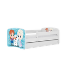 Kocot Kids, Babydreams, łóżko z materacem, białe, zimowe księżniczki, 80-180 cm