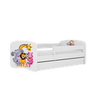 Kocot Kids, Babydreams, łóżko z materacem, białe, zoo, 70-140 cm