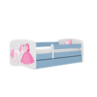 Kocot Kids, Babydreams, łóżko z materacem, niebieskie, księżniczka konik, 80-180 cm