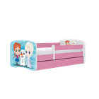 Kocot Kids, Babydreams, łóżko z materacem, różowe, zimowe księżniczki, 80-160 cm