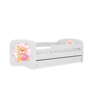 Kocot Kids, Babydreams, łóżko z szufladą, białe, miś motylki, 80-160 cm