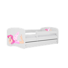 Kocot Kids, Babydreams, łóżko z szufladą, białe, wróżka ze skrzydełkami, 80-160 cm