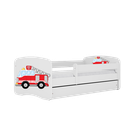 Kocot Kids, Babydreams, łóżko z szufladą i materacem, białe, straż pożarna, 80-160 cm