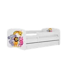 Kocot Kids, Babydreams, łóżko z szufladą i materacem, białe, zoo, 80-160 cm