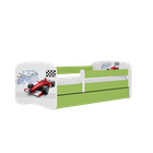 Kocot Kids, Babydreams, łóżko z szufladą i materacem, zielone, formuła, 70-140 cm