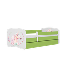 Kocot Kids, Babydreams, łóżko z szufladą i materacem, zielone, konik, 70-140 cm