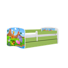 Kocot Kids, Babydreams, łóżko z szufladą i materacem, zielone, safari, 70-140 cm