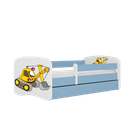 Kocot Kids, Babydreams, łóżko z szufladą, niebieskie, koparka, 70-140 cm