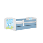 Kocot Kids, Babydreams, łóżko z szufladą, niebieskie, niebieski miś, 70-140 cm