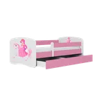 Kocot Kids, Babydreams, łóżko z szufladą, różowe, księżniczka na koniku, 80-160 cm
