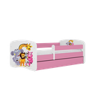 Kocot Kids, Babydreams, łóżko z szufladą, różowe, zoo, 80-180 cm