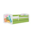 Kocot Kids, Babydreams, łóżko z szufladą, zielone, dinusie, 80-160 cm