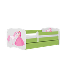 Kocot Kids, Babydreams, łóżko z szufladą, zielone, księżniczka konik, 80-180 cm