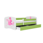 Kocot Kids, Babydreams, łóżko z szufladą, zielone, księżniczka na koniku, 80-180 cm
