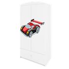 Kocot Kids, Babydreams, szafa, biała, auto wyścigowe, 181.2-52-90 cm