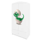 Kocot Kids, Babydreams, szafa, biała, mały dino, 181.2-52-90 cm