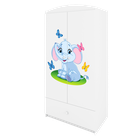 Kocot Kids, Babydreams, szafa, biała, słonik, 181.2-52-90 cm