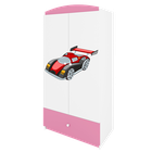 Kocot Kids, Babydreams, szafa, różowa, auto wyścigowe, 181.2-52-90 cm