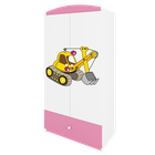 Kocot Kids, Babydreams, szafa, różowa, koparka, 181.2-52-90 cm