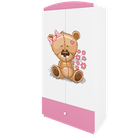 Kocot Kids, Babydreams, szafa, różowa, miś kwiatki, 181.2-52-90 cm