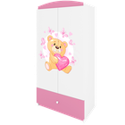 Kocot Kids, Babydreams, szafa, różowa, miś motylki, 181.2-52-90 cm