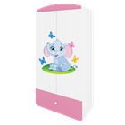 Kocot Kids, Babydreams, szafa, różowa, słonik, 181.2-52-90 cm