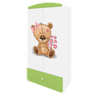 Kocot Kids, Babydreams, szafa, zielona, miś kwiatki, 181.2-52-90 cm
