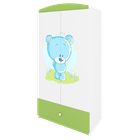 Kocot Kids, Babydreams, szafa, zielona, niebieski miś, 181.2-52-90 cm