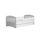 Kocot Kids, Classic 1, łóżko z szufladą i materacem, szare, 80-140 cm