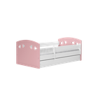 Kocot Kids, Julia, łóżko z materacem, pudrowy róż, 80-160 cm