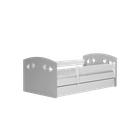 Kocot Kids, Julia, łóżko z materacem, szare, 80-160 cm